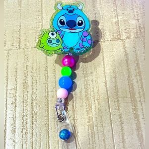 Stitch Monsters Inc Badge reel